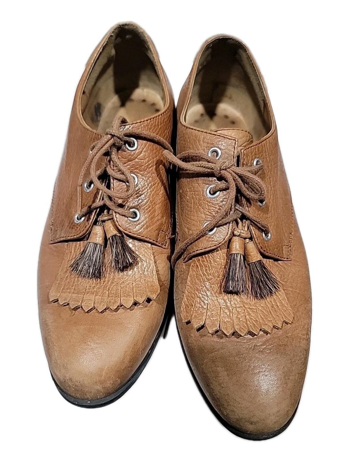 Ariat Oxford Low Leather Shoes Womens Size Us8 Kiltie Tassel